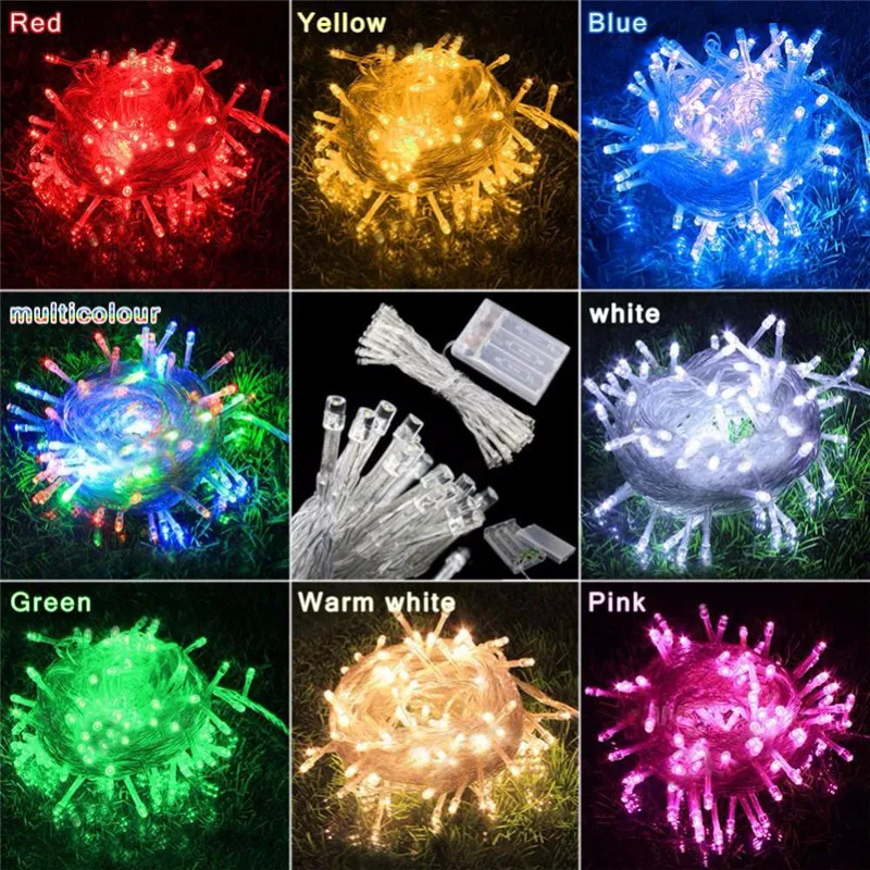 Guirlande lumineuse Led en pvc à piles 3xAA, 2M/3M/4M/5M/10M, féerique, pour fête, noël, mariage, nouvel an, décoration