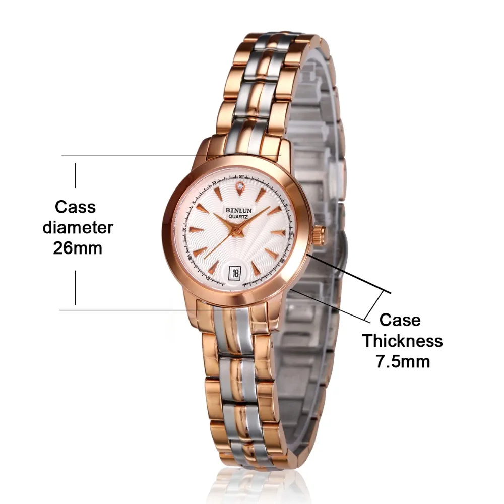 BINLUN модные часы для пары для мужчин бизнес Кварцевые часы унисекс сапфировое стекло водостойкие часы 2019 новая пара наручные часы