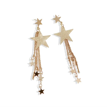 

Pentagram earrings long tassel earrings female temperament personality hipster star fashion earrings