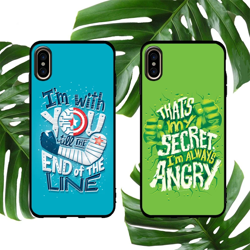 

Marvel soft case for iphone X XS MAX XR 8 7 6 6S plus phone cover matte silicone Avengers Hulk Captain America coque fundas capa