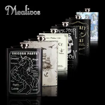 

Mealivos Fashion 8 oz hip flask stainless steel Flask for Alcohol Bottle vodka Whiskey bottle groomsman bridesmaid gift wine pot