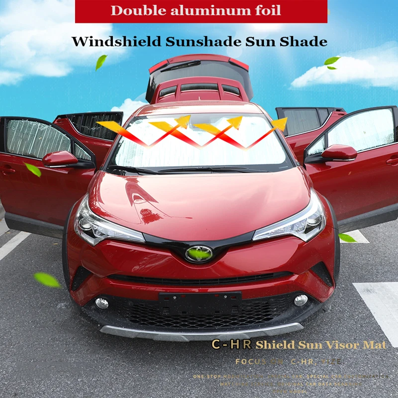 

Windshield Sunshade Sun Shade Heat Shield Sun Visor Mat for Toyota CHR C-HR 2018