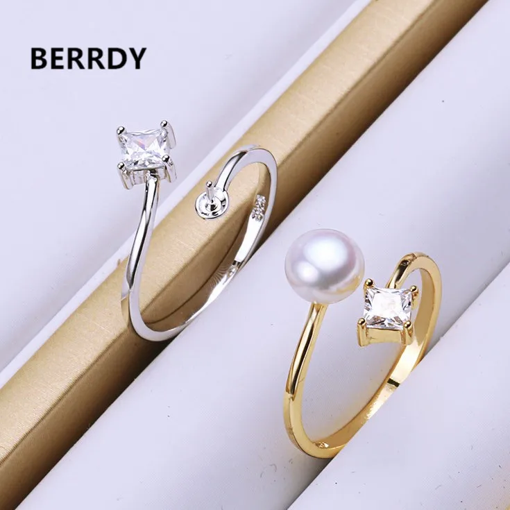 

2 color Fashion Pearl Ring Mountings, Ring Findings, Adjustable Ring Jewelry Parts Fittings Charm Accessories Silver Jewellery