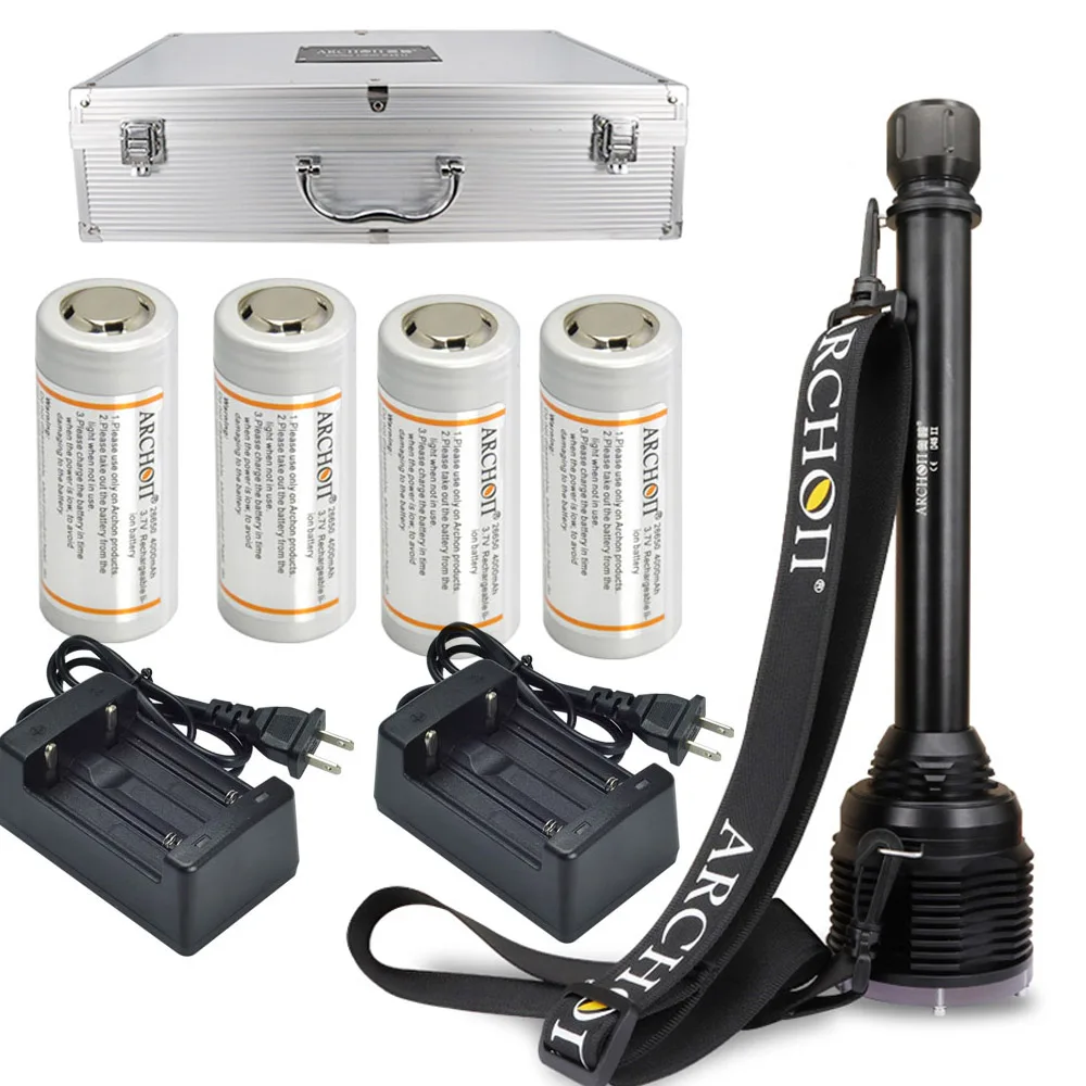 ARCHON D45 II фонарик для дайвинга 6000LM 6 * CREE XML2 светодиодные подводные фонари 60 Вт 26650