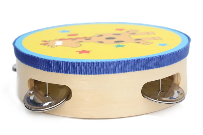 15 см мультяшный деревянный барабан ручной бубен Фристайл ручной Колокольчик музыкальный ударный инструмент для вечеринок детские игры