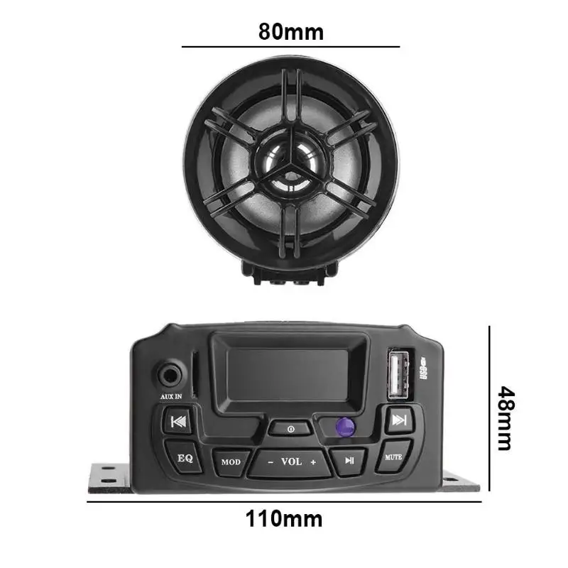 " ЖК-дисплей мотоциклетный динамик стерео звуковая система USB/TF карта музыкальный MP3 плеер аудио fm-радио мото Анти-Вор громкий динамик