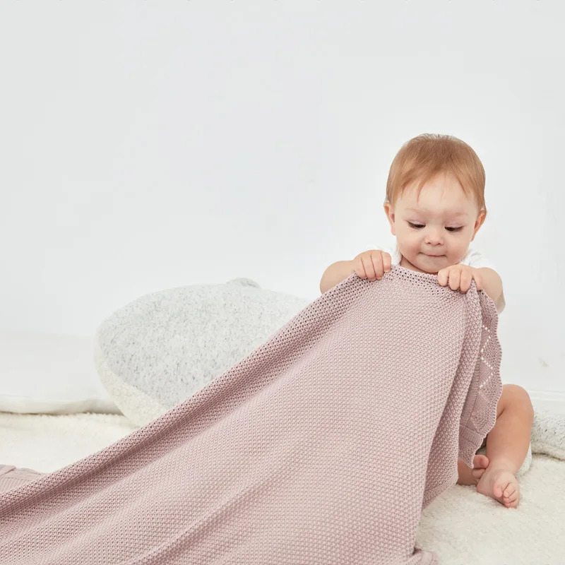Постельные принадлежности для новорожденных, одеяло s, хлопок, вязаное Пеленальное Одеяло для младенцев, обертка, Зимние теплые детские Чехлы для коляски 100*80 см