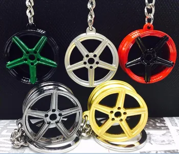 

TOYIKIE 10pcs/lot New Alloy Car Auto MB Wheel Rim Mini Keychain Key Chain Keyring Pendent KV1 Design