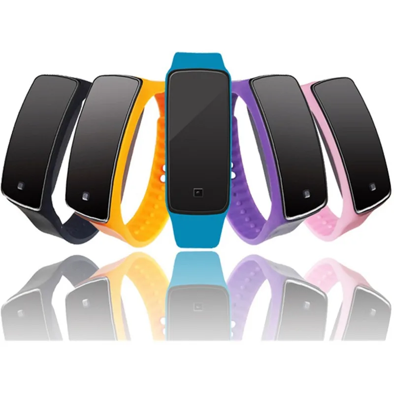 Светодиодные спортивные цифровые часы женские водонепроницаемые силиконовые