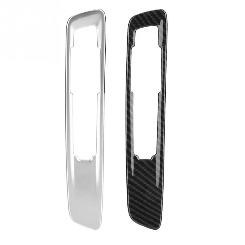  Car Gear Shift Knob Cover Trim Frame Silver Chrome/Carbon Fiber Grain for BMW X5 X6 F15 F16 2014-20