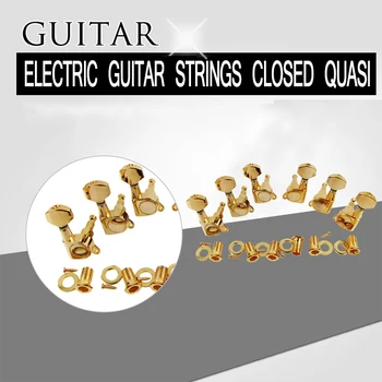 

6 Pcs Set Acoustic Electric Guitar Accessories Tuning Peg Key Small Square Handle Strings Closed Quasi Strings Button
