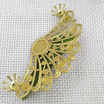 

29*55mm Filigree Flower Charms Metal Wraps Connectors Links Retro Bu Yao Hair Clasp Accessories DIY Findings Supplies