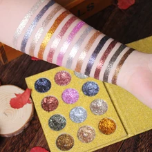 IMAGIC Eyeshadow 12 Colors Palette Glitter Pressed Glitters Eye shadow Diamond Rainbow Cosmetic Pressed Eye shadow Make Up