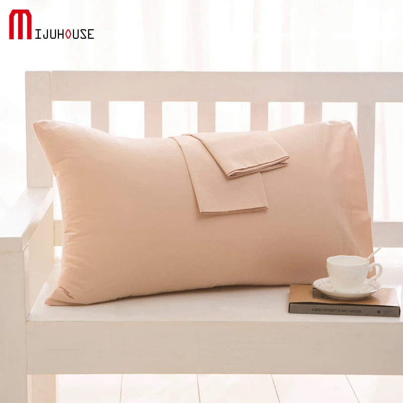 New 100 Cotton Pillowcase Twill Solid Color Healthy Standard European