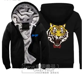 

YURI!!! on ICE Plisetsky Yuri Hoodie high school thicken tiger causual winter fleece jacket coat hoodie