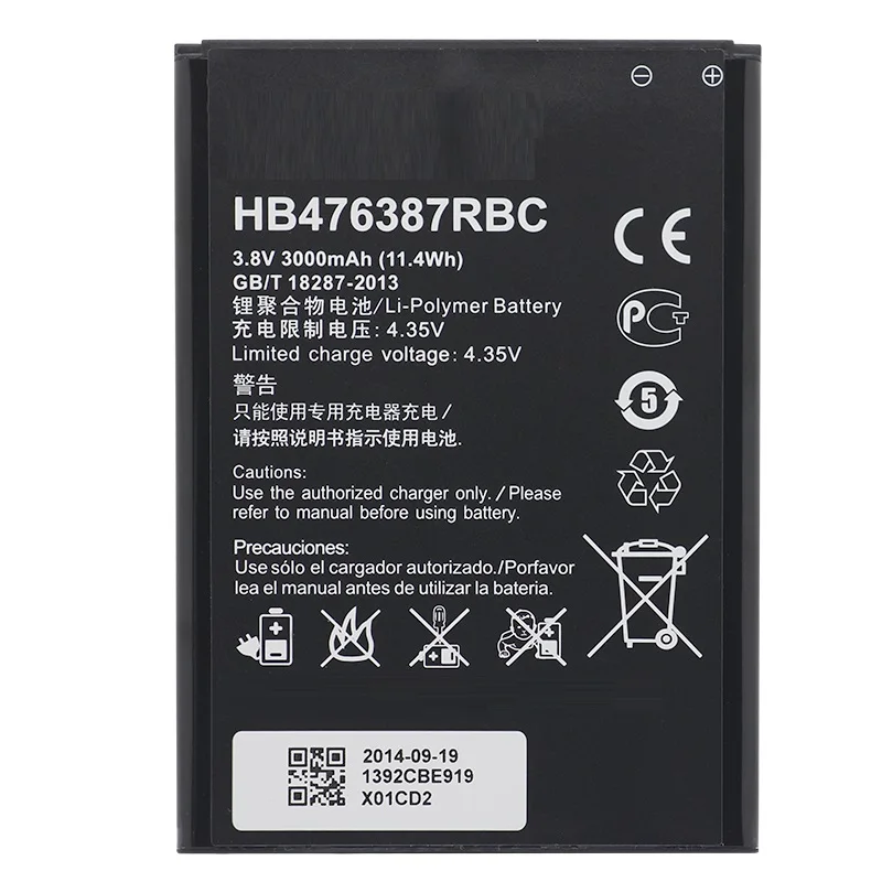 

for Huawei HB476387RBC Rechargeable Li-ion phone battery For Huawei Honor 3X G750 B199 3000mAh