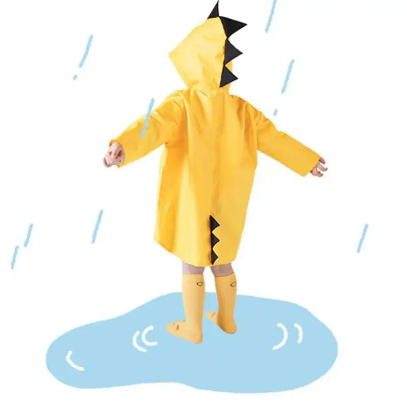 

Reusable Cartoon Cute Dinosaur Waterproof Kindergarten Kids Baby Raincoats