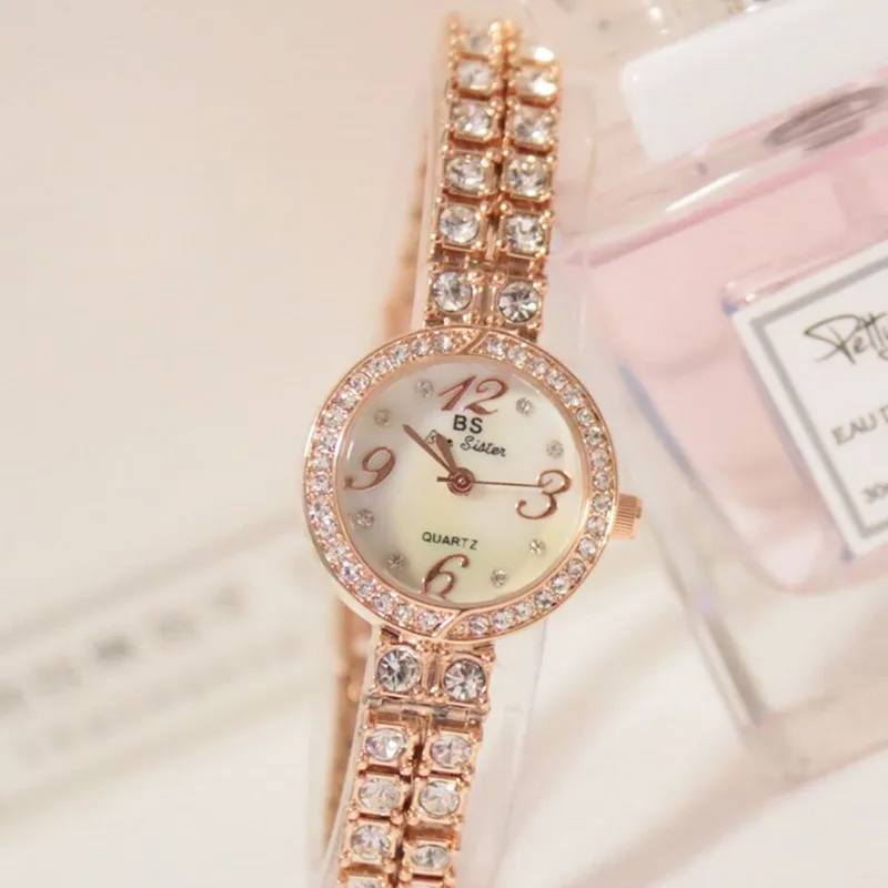 

Rhinestone Dial Metal Strap Gold Rose Gold 2019 New Hot Chain Four Arabic Digital Watches Female Watch Fashion & Casual