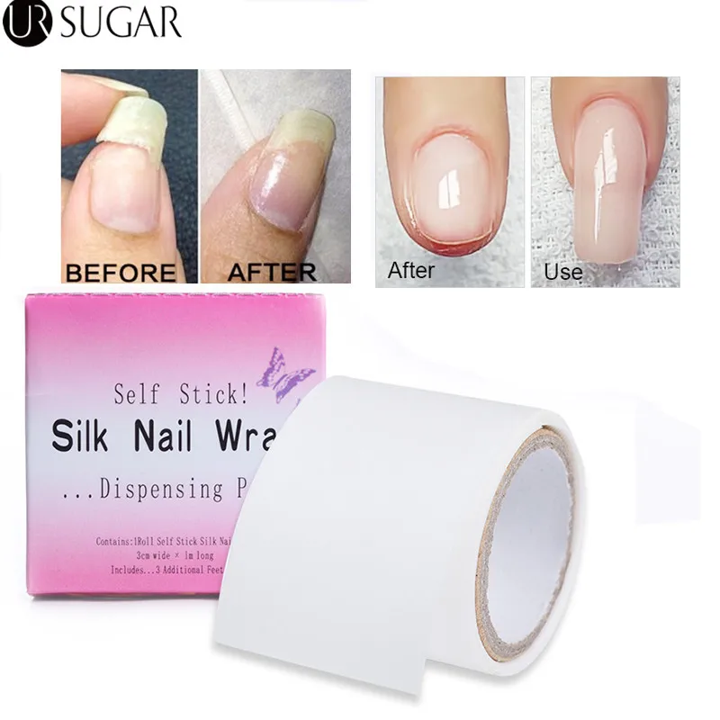 

Adhesive Silk Nail Protector Wrap Fiberglass Reinforce for Nail Building Extension Form White UV Gel Acrylic Nail Art Tool Kit