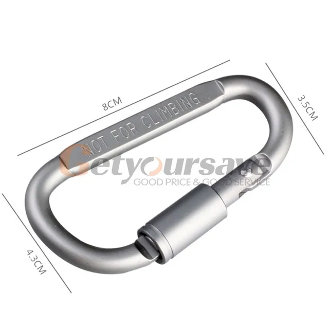 5pcs Outdoor Camping Equipment Aluminum Carabiner Hunting Equipment Survival Kit Lock Tool 4