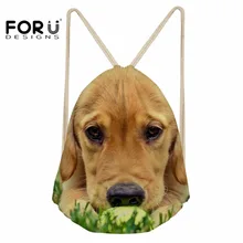 FORUDESIGNS/спортивные сумки для спортзала для женщин, для тренировок, йоги и танцев, небольшой рюкзак на шнурке, Сумка с принтом милой собаки, сумка для фитнеса