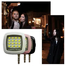 Мини светодиодной вспышке Selfie Flash свет rk05 для IPhone смартфон i5/i6/Nexus 6/Note 4/S5/ и т. д. Бег IOS/Android/WP8 телефон 3.5 мм разъем