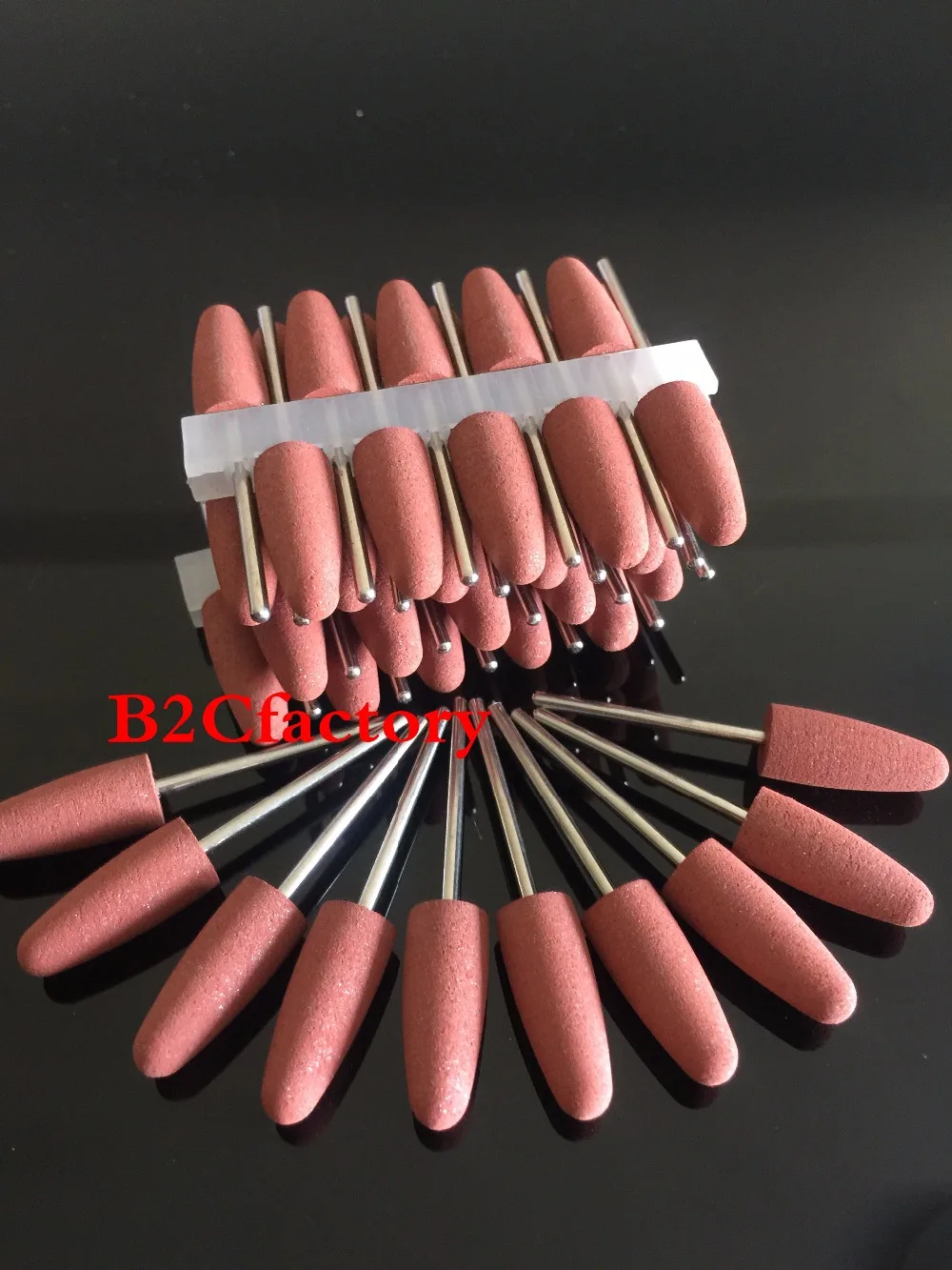 50pcs Dental Brown SILICONE Rubber polishers Diamond polishing Burs in