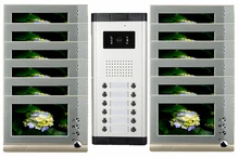 Alta definición por cable Video de la puerta sistema de intercomunicación del teléfono para multiplicar capa apartamento una cámara de 12 monitores