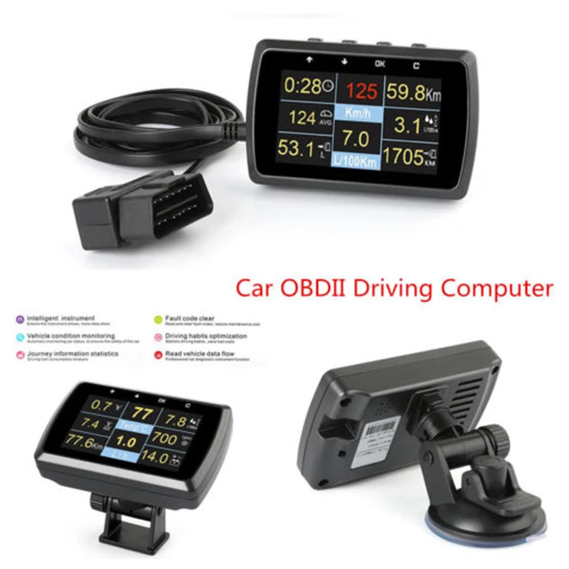 Автоматический компьютерный сканирующий инструмент для автомобиля OBD OBD2 OBDII цифровой измеритель скорости расход топлива Датчик температуры воды автомобильный компьютер