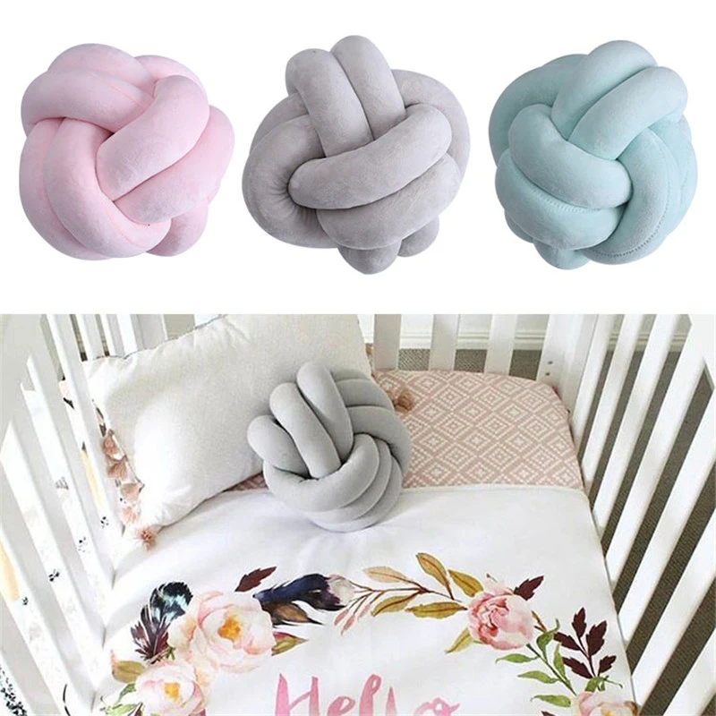 

18CM Nordic Knot Cushion Soft Knot Ball Pillow Cotton Decorative Sofa Throw Pillows Kids Stuffed Toys Nursery Baby Home Decor