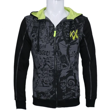

[STOCK] 2018 Hot Anime Watch Dogs Printing Camouflage Cardigan Hooded Cosplay Costume Unisex For Halloween Free Shipping New.