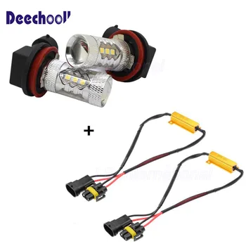 

2x 50W H11 H8 LED Bulbs Fog Lights Kit White +Free Load Resistors Decoders for Ford for FORD Explorer for Focus deechooll