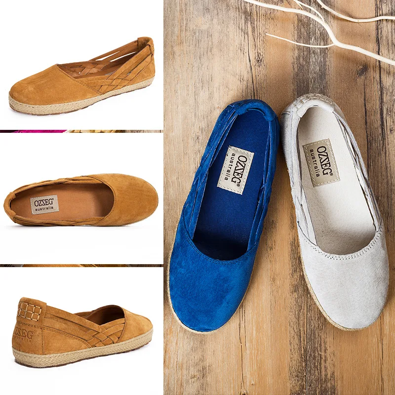 

2017 new summer leather shoes four flat mouth fisherman shoes hand woven fisherman shoes