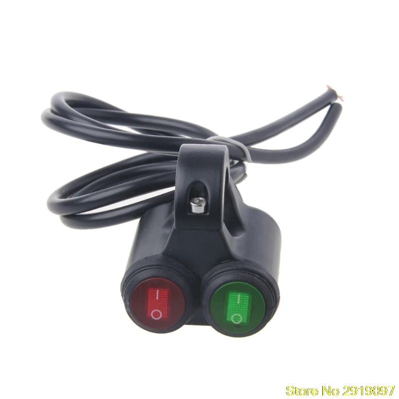 

New Waterproof 12V 16A Motorcycle 22mm 2 Way Handlebar Fog Light ON/OFF Switch Control Headlight Switch w/Indicator Light