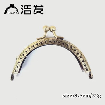 

HAOFA 8.5cm Bronze Accessories for Bags Camber Pattern Metal Coin Purse Frame Kiss Lock Clasp 10pcs Handbag Hardware