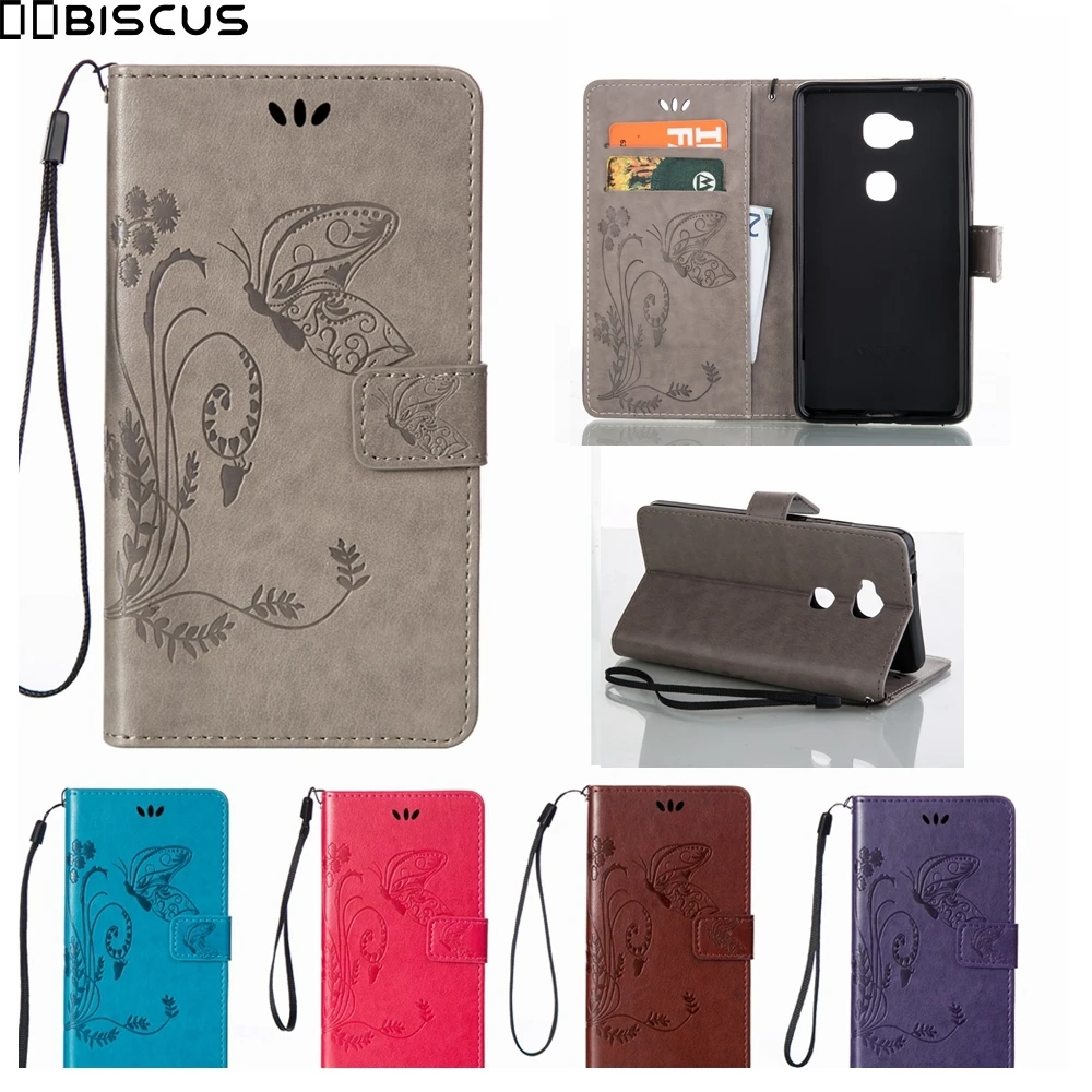 

PU Leather Wallet Flip Cover For Huawei Honor 5X 5 X X5 KII-L21 KII-L22 KII-L03 Case Butterfly For Huawei GR5 GR 5 KII L21 Cases