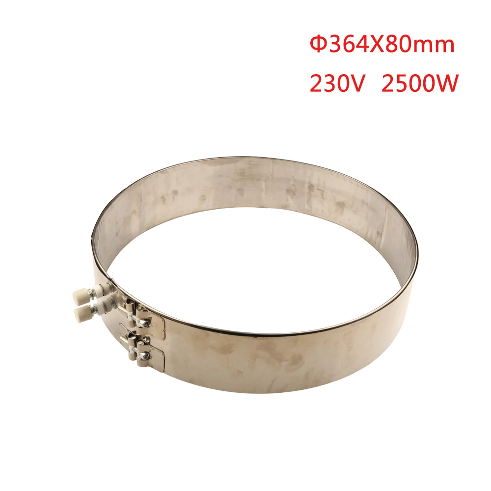 2500W 220V Stop Type Mica Band Heater for Machine,Big Power Coil Heating Element 364X80mm,Customizing with Supplied Drawings