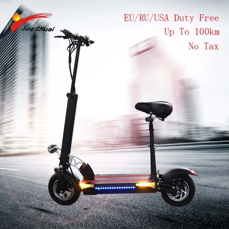 Long distance 100km Electric Scooter 10" 48V500W Motor Wheel 21AH Battery Adult kick e scooter