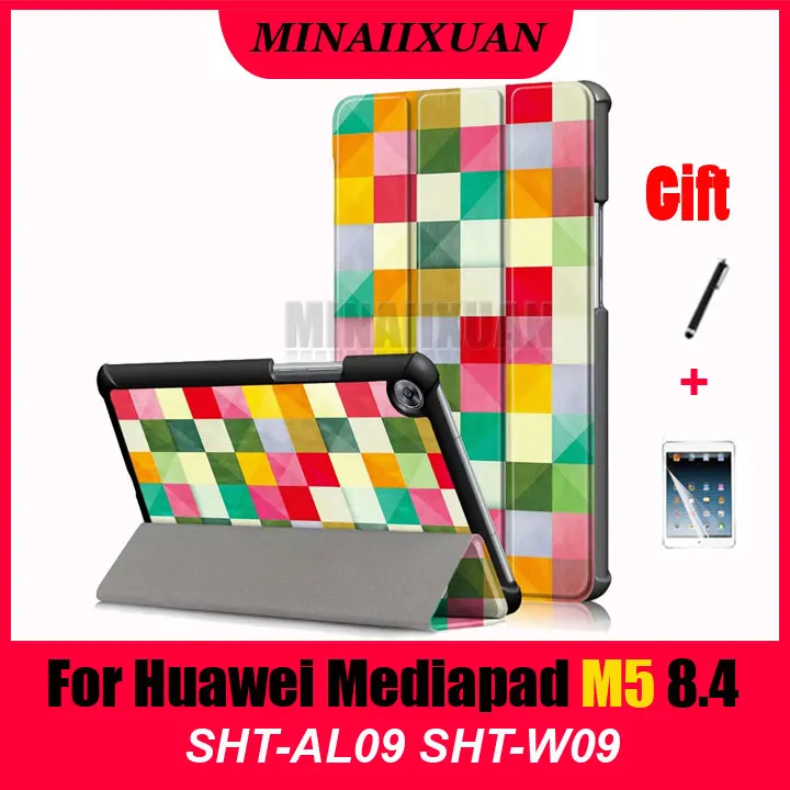 Печатные Искусственная кожа Чехол подставка для huawei Mediapad M5 SHT-AL09 SHT-W09 8,4 "Tablet чехол для huawei M5 8,4 SHT-AL09/W09