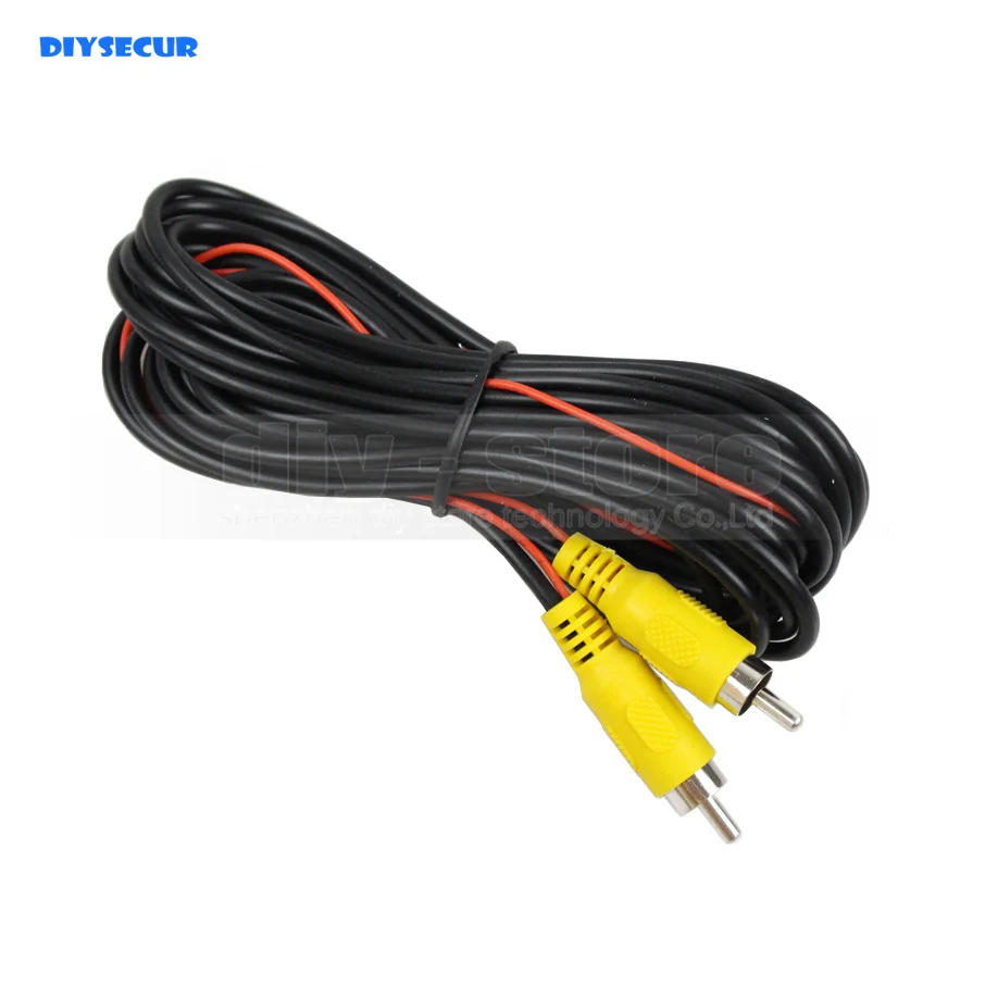

DIYSECUR 10 meters AV RCA Extension Cable / Cord Video Cable for Rear View Camera and Monitor + Connector
