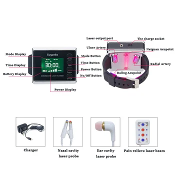 

high quality bio laser physical therapy cold soft laser watch and nasal clip