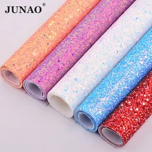 JUNAO, 20*34 см, цветные блестки, синтетическая кожа, искусственная кожа, ткань, пайетки, ткань, листы, сделай сам, ремесла