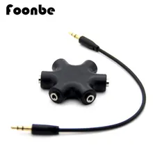 New Black 3.5mm Headphone Earphone Audio Splitter 1 Male to 2 3 4 5 Female Audio Line Splitter Cable Accessory