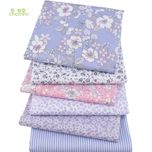 Chainho, 6 шт./лот, серая Цветочная серия, саржевая хлопковая ткань с принтом, Лоскутная одежда, DIY швейный материал для стеганых изделий для малышей и детей