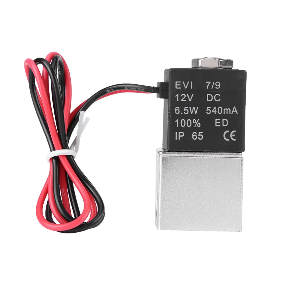 

DC 12V Solenoid Valve 1/4" 1/8" 2 Way Normally Closed Direct-acting Pneumatic Valves For Water Air Gas