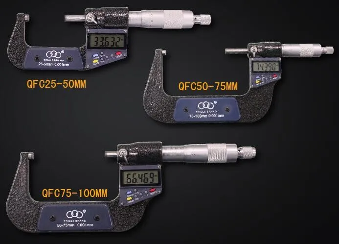 Автоматическое отключение "-2"(25-50 мм) 7-ключ цифровой дисплей микрометр дюймов/мм наружный диаметр суппорт внешний микрометр