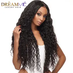 Мечта меня вьющиеся Синтетические волосы на кружеве натуральные волосы парики для черный Для женщин бразильский Волосы remy Glueless кружева