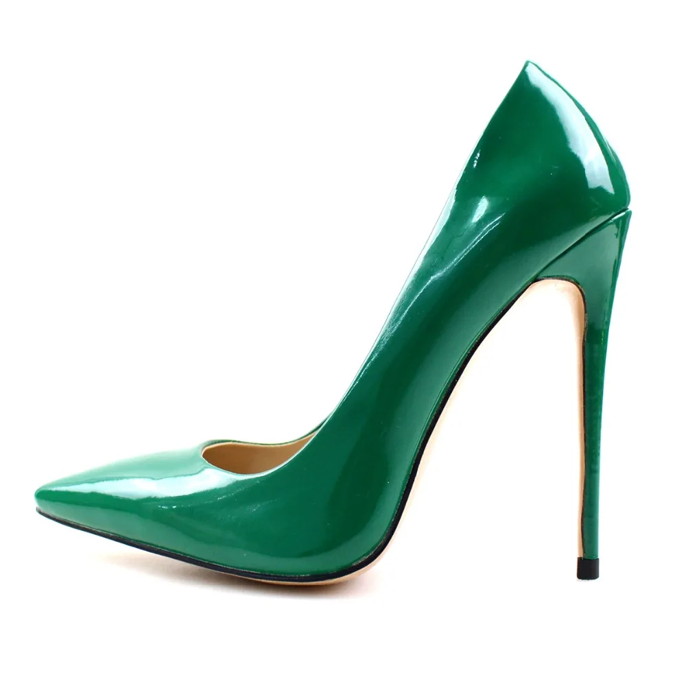Aiyoway/женские туфли-лодочки из лакированной кожи на высоком каблуке с острым носком модная женская обувь на тонком каблуке вечерние Клубные ботинки слипоны зеленого цвета