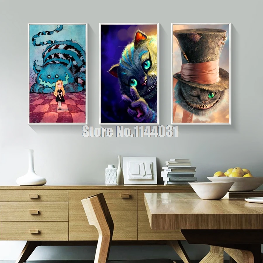 

5D Diy Diamond Painting Alice In Wonderland Full Square Diamond Embroidery Cross Stitch Love The Cheshire Cat Needlework Gift