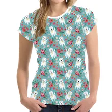 Kawaii щенков Мопс цветок печати Для женщин Летняя футболка Harajuku для девочек-подростков футболки дышащий короткий рукав футболки